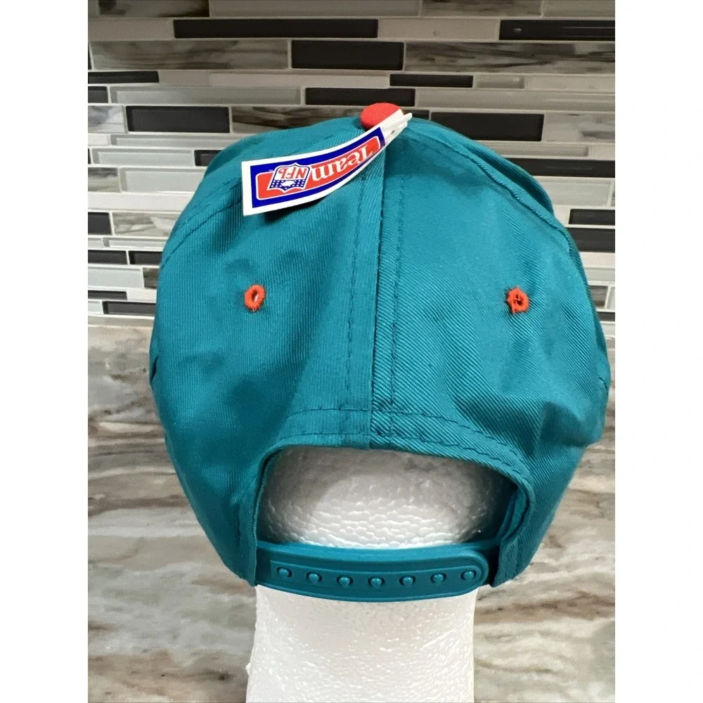 Team NFL AJD Miami Dolphins Vintage 90's Snapback Hat - Has A Stain (See Photos) - Picture 4 of 10